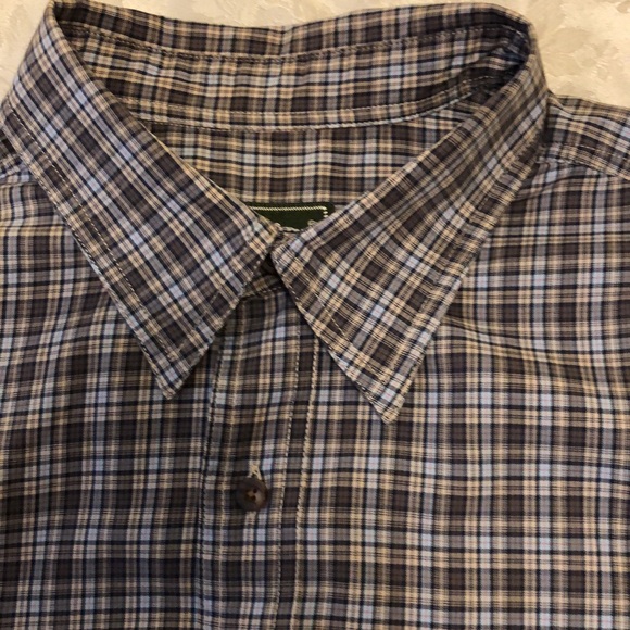 EDDIE BAUER XL TALL 100% COTTON BUTTON DOWN LONG SLEEVE PLAID SHIRT GREY - #393 - Picture 5 of 8